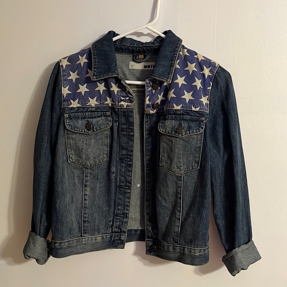 Top Shop American flag denim jacket